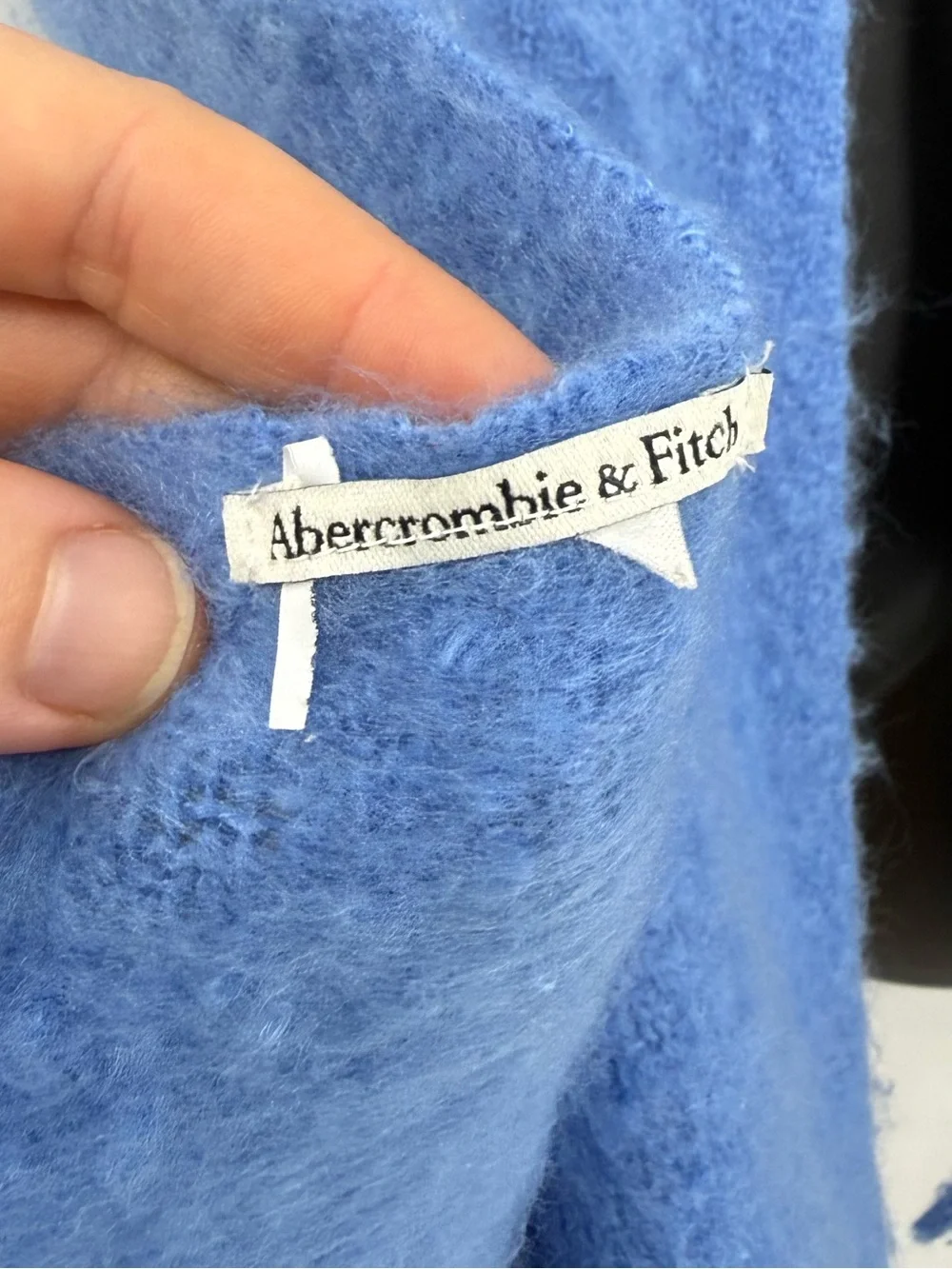 Abercrombie & Fitch Fleece Fringe Scarf | Blue | One Size